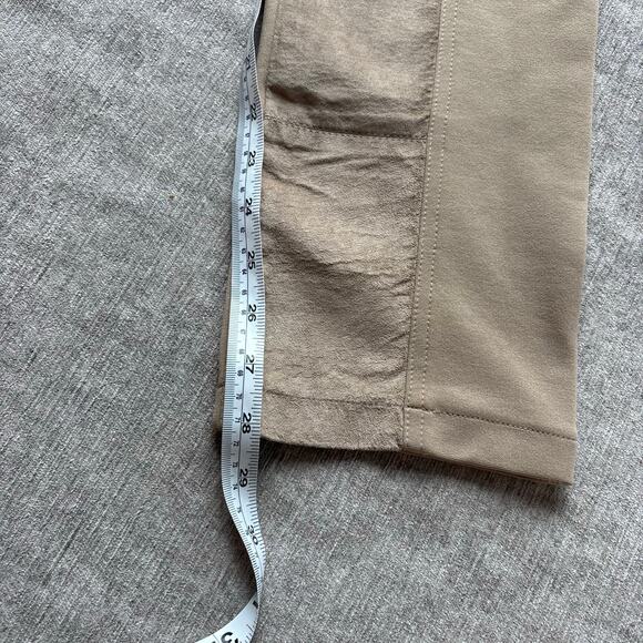Beige Suede Panel Trousers - Picture 7 of 8